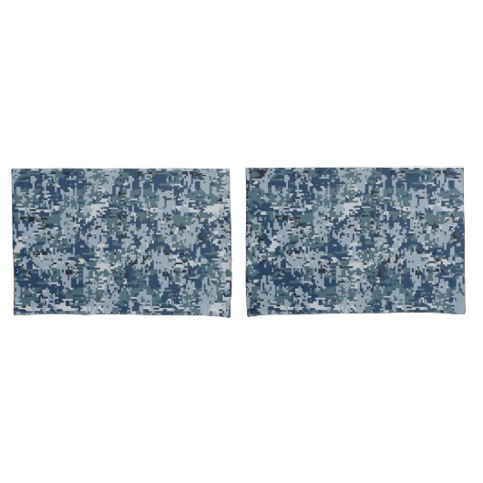 Navy Blue Digital Camouflage Camouflage Kissenbezug (Vorderseite-Set)