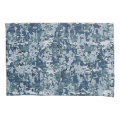 Navy Blue Digital Camouflage Camouflage Kissenbezug (Vorderseite-Links)