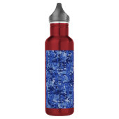 Navy Blue Digital Camouflage Camouflage Textur Trinkflasche (Links)