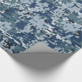 Navy Blue Digital Camouflage Decke Geschenkpapier (Ecke)