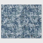 Navy Blue Digital Camouflage Decke Geschenkpapier (Flach)