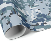 Navy Blue Digital Camouflage Decke Geschenkpapier (Rolleneckpunkt)