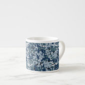 Navy Blue Digital Camouflage Deco Espressotasse (Vorderseite Rechts)