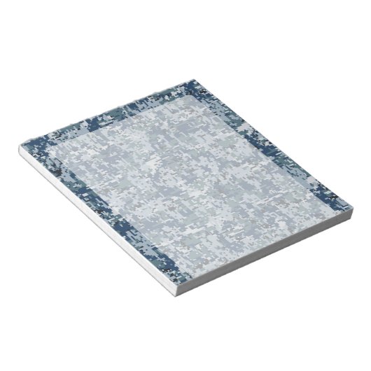 Navy Blue Digital Camouflage Deco Notizblock (angewinkelt)