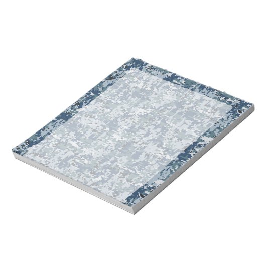 Navy Blue Digital Camouflage Deco Notizblock (Rotiert)