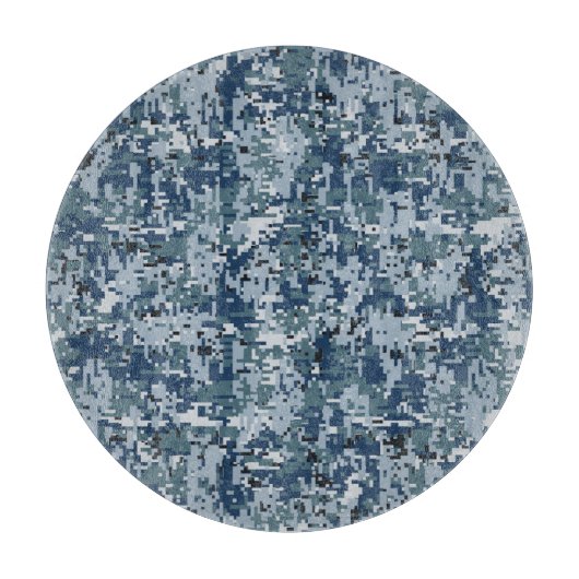 Navy Blue Digital Camouflage Deco Schneidebrett (Vorderseite)