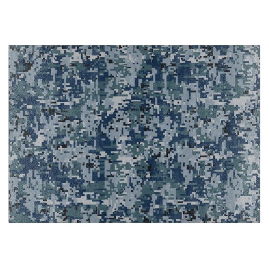 Navy Blue Digital Camouflage Deco Schneidebrett (Vorderseite)
