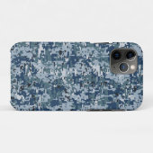 Navy Blue Digital Camouflage Design Case-Mate iPhone Hülle (Rückseite (Horizontal))
