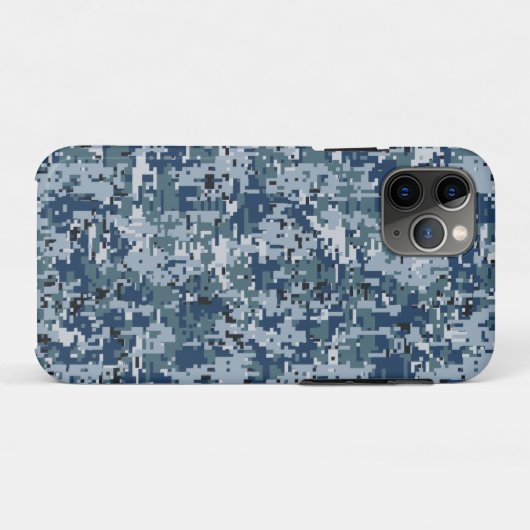 Navy Blue Digital Camouflage Design Case-Mate iPhone Hülle (Rückseite (Horizontal))