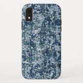 Navy Blue Digital Camouflage Design Case-Mate iPhone Hülle (Rückseite)