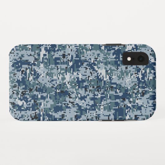 Navy Blue Digital Camouflage Design Case-Mate iPhone Hülle (Rückseite (Horizontal))