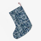 Navy Blue Digital Camouflage Design Kleiner Weihnachtsstrumpf (Rückseite (Hängend))