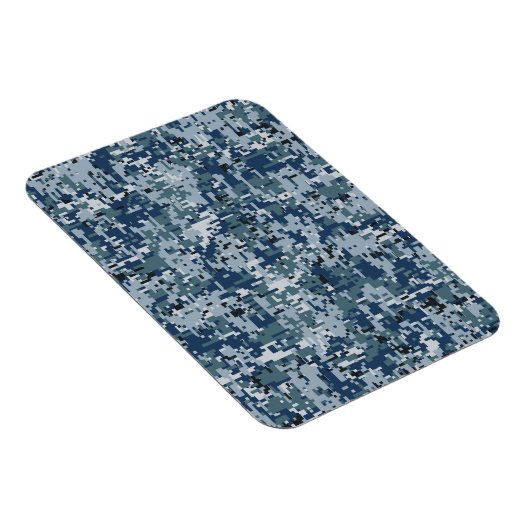 Navy Blue Digital Camouflage Design Magnet (Rechte Seite)