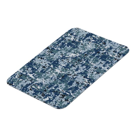 Navy Blue Digital Camouflage Design Magnet (Linke Seite)