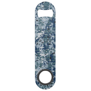 Navy Blue Digital Camouflage Design Speedflaschenöffner