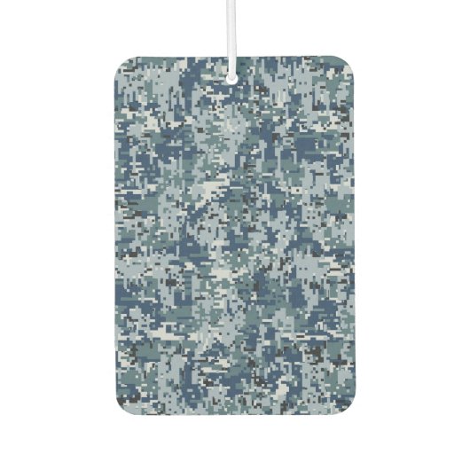 Navy Blue Digital Pixels Camouflage Deco Autolufterfrischer (Vorderseite)