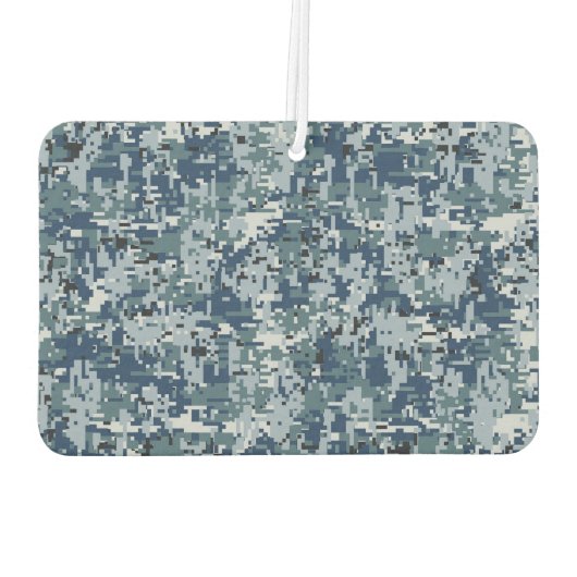 Navy Blue Digital Pixels Camouflage Deco Autolufterfrischer (Rückseite)