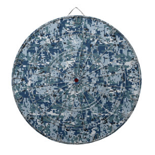 Navy Blue Digital Pixels Camouflage Deco Dartscheibe