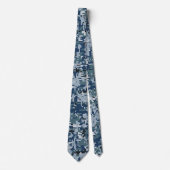 Navy Blue Digital Pixels Camouflage Deco Krawatte (Vorderseite)