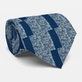 Navy Blue Digital Pixels Camouflage Deco Krawatte (Gerollt)