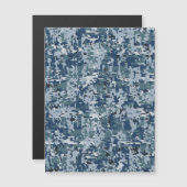 Navy Blue Digital Pixels Camouflage Deco Magnetkarte (Vorne/Hinten)