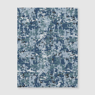 Navy Blue Digital Pixels Camouflage Deco Magnetkarte