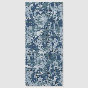 Navy Blue Digital Pixels Camouflage Deco Magnetkarte