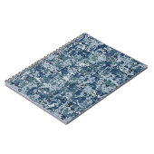 Navy Blue Digital Pixels Camouflage Deco Notizblock (Linke Seite)