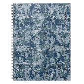 Navy Blue Digital Pixels Camouflage Deco Notizblock (Vorderseite)