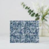 Navy Blue Digital Pixels Camouflage Deco Postkarte (Stehend Vorderseite)