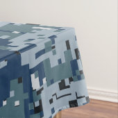 Navy Blue Digital Pixels Camouflage Deco Tischdecke (Beispiel)