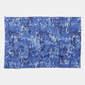 Navy Blue Digital Pixels Camouflage Texture Decor Geschirrtuch (Horizontal)