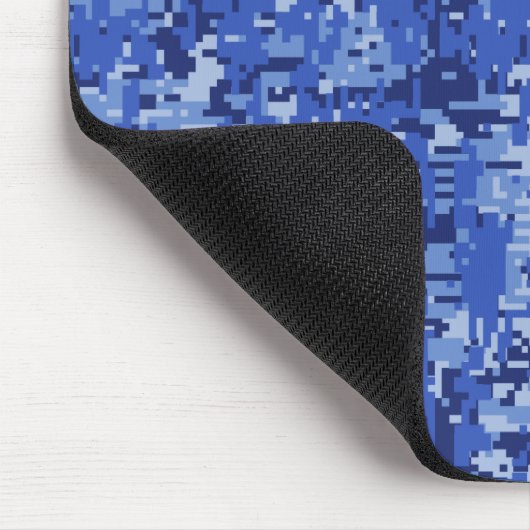 Navy Blue Digital Pixels Camouflage Texture Decor Mousepad (Ecke)