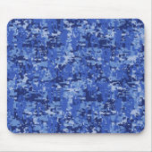 Navy Blue Digital Pixels Camouflage Texture Decor Mousepad (Vorne)