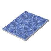 Navy Blue Digital Pixels Camouflage Texture Decor Notizblock (Rotiert)