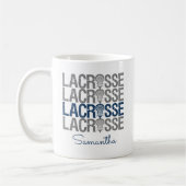 Navy Blue Distressed Lacrosse Word Kaffeetasse (Links)