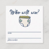 Navy Blue Doodle Baby Diaper Raffle Entry Card Begleitkarte (Vorderseite)