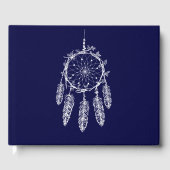 Navy Blue Dream Catcher Native American Wedding Gästebuch (Vorderseite)