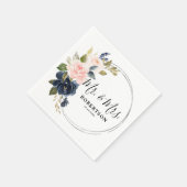 Navy Blue Dusty Blush Pink Silver Wedding Napkins Serviette (Ecke)