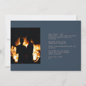 Navy Blue Dusty Rose Elegantes Foto an der Grenze Save The Date (Rückseite)