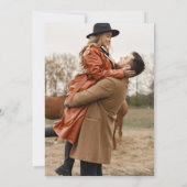 Navy Blue Dusty Terracotta Rose Wedding Foto Save The Date (Rückseite)