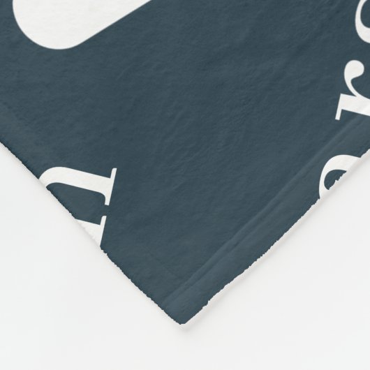 Navy Blue Einfache Personalisierte Wiederholung Fleecedecke (Ecke)