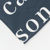 Navy Blue Einfache Personalisierte Wiederholung Fleecedecke (Ecke)
