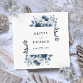 Navy Blue EleganCountry Floral Wedding Napkin Serviette