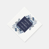 Navy Blue EleganCountry Floral Wedding Napkin Serviette (Ecke)