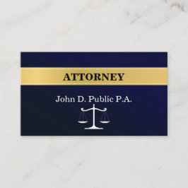 Navy Blue Eleganney Attorney Business Card Visitenkarte