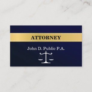 Navy Blue Eleganney Attorney Business Card Visitenkarte