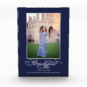 Navy Blue Elegant Abschluss Foto Keepake (Vorderseite)