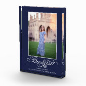 Navy Blue Elegant Abschluss Foto Keepake (Rechts)