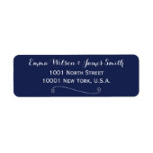 Navy Blue Elegant Address Labels (Vorne)